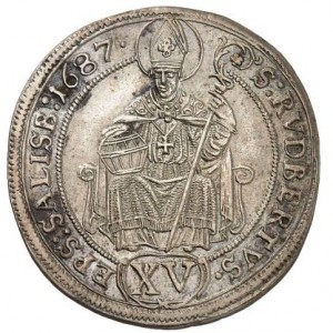 Реверс монеты Архиепископство Зальцбургское, 15 крейцеров, 1687-1692