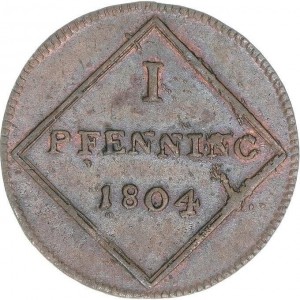 Реверс монеты Архиепископство Зальцбургское, 1 пфенниг, 1804