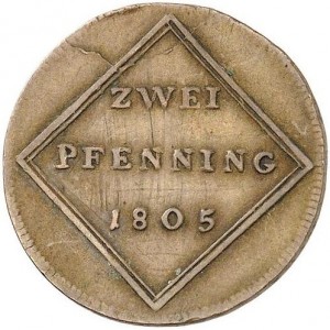 Реверс монеты Архиепископство Зальцбургское, 2 пфеннига, 1805-1806