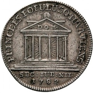 Реверс монеты Архиепископство Зальцбургское, 5 крейцеров, 1782, 1200 лет епископству