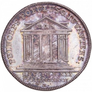 Реверс монеты Архиепископство Зальцбургское, 10 крейцеров, 1782, 1200 лет епископству