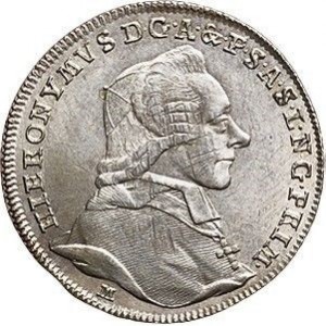 Аверс монеты Архиепископство Зальцбургское, 20 крейцеров, 1782, 1200 лет епископству
