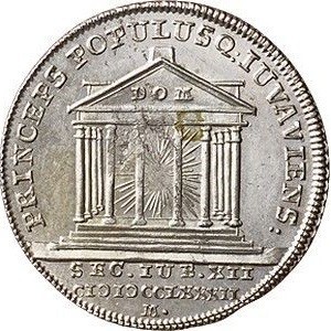 Реверс монеты Архиепископство Зальцбургское, 20 крейцеров, 1782, 1200 лет епископству