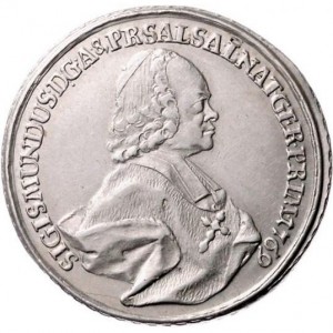 Аверс монеты Архиепископство Зальцбургское, ½ талера, 1769, 1/2 Талера 1769