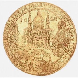 Аверс монеты Архиепископство Зальцбургское, 4 дуката, 1628, Освящение митрополичьей церкви Зальцбурга архиепископом П…