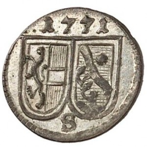 Аверс монеты Зальцбург, 1 пфенниг, 1753-1771