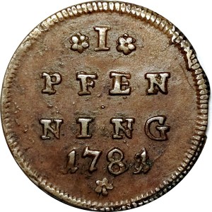 Реверс монеты Зальцбург, 1 пфенниг, 1778-1781