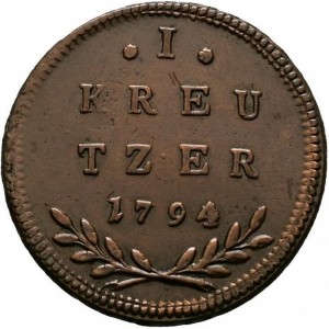 Реверс монеты Зальцбург, 1 крейцер, 1793-1794