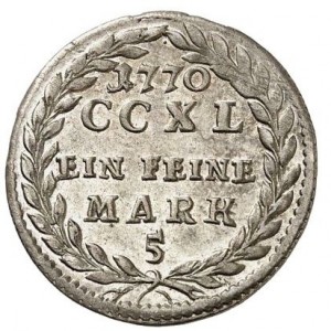 Реверс монеты Зальцбург, 5 крейцеров, 1766-1771