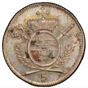 Аверс монеты Зальцбург, 5 крейцеров, 1786-1788