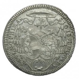 Аверс монеты Зальцбург, 10 крейцеров, 1754-1761