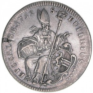 Реверс монеты Зальцбург, ½ талера, 1752