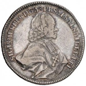 Аверс монеты Зальцбург, ½ талера, 1770-1771