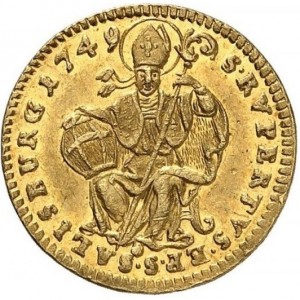 Аверс монеты Зальцбург, ½ дуката, 1749