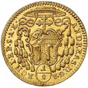 Реверс монеты Зальцбург, ½ дуката, 1749