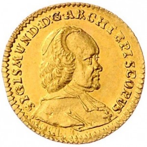 Аверс монеты Зальцбург, ½ дуката, 1755-1761
