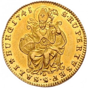 Реверс монеты Зальцбург, 1 дукат, 1745-1746