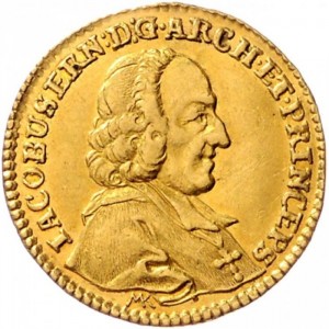Аверс монеты Зальцбург, 1 дукат, 1746-1747