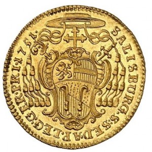 Реверс монеты Зальцбург, 1 дукат, 1748-1751