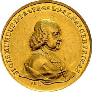 Аверс монеты Зальцбург, 6 дукатов, 1756
