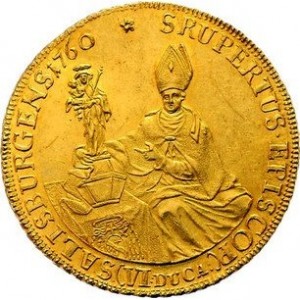 Реверс монеты Зальцбург, 6 дукатов, 1760