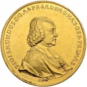 Аверс монеты Зальцбург, 10 дукатов, 1753