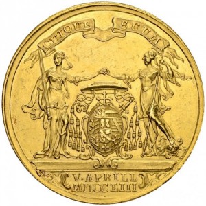 Реверс монеты Зальцбург, 10 дукатов, 1753