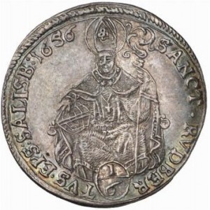 Реверс монеты Зальцбург, ⅙ талера, 1656-1666