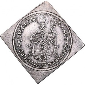Реверс монеты Зальцбург, ¼ талера, 1654-1668