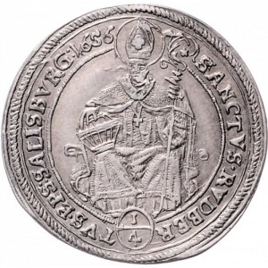 Реверс монеты Зальцбург, ¼ талера, 1656-1663
