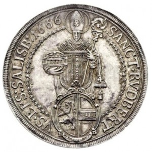 Реверс монеты Зальцбург, 1 талер, 1654-1668