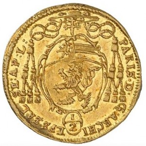 Аверс монеты Зальцбург, ½ дуката, 1643-1652