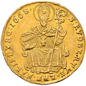 Реверс монеты Зальцбург, ½ дуката, 1668-1686