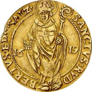 Реверс монеты Зальцбург, 1 голдгульден, 1619