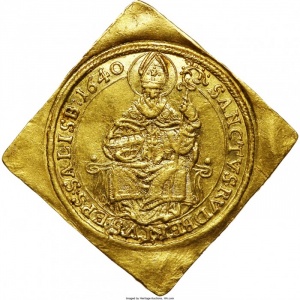 Реверс монеты Зальцбург, 1 дукат, 1640