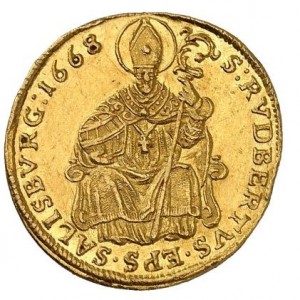Реверс монеты Зальцбург, 1 дукат, 1668-1687