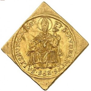 Реверс монеты Зальцбург, 1 дукат, 1668-1674