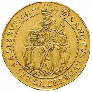 Реверс монеты Зальцбург, 3 дуката, 1617