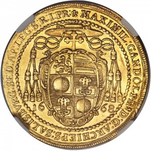 Аверс монеты Зальцбург, 4 дуката, 1668