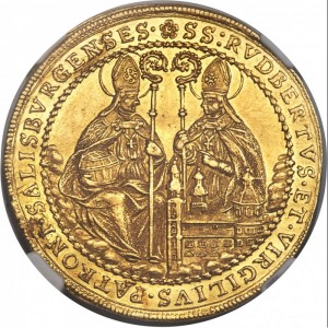 Реверс монеты Зальцбург, 4 дуката, 1668