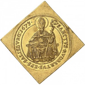 Реверс монеты Зальцбург, 4 дуката, 1673