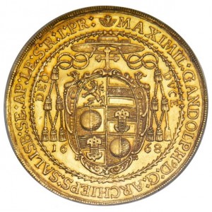 Аверс монеты Зальцбург, 8 дукатов, 1668