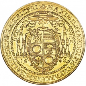 Аверс монеты Зальцбург, 10 дукатов, 1668