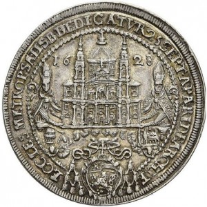 Аверс монеты Зальцбург, ½ талера, 1628, Освящение митрополичьей церкви Зальцбурга архиепископом Парисом