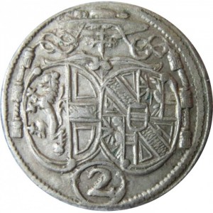 Аверс монеты Зальцбург, 2 крейцера, 1692