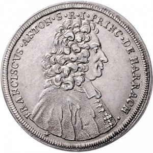 Аверс монеты Зальцбург, ¼ талера, 1710-1715, Бюст Франца Антона на аверсе