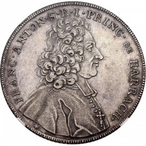 Аверс монеты Зальцбург, ½ талера, 1710-1720, Маленький бюст Франца Антона на аверсе со звездой
