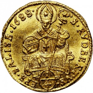 Реверс монеты Зальцбург, ¼ дуката, 1687-1707