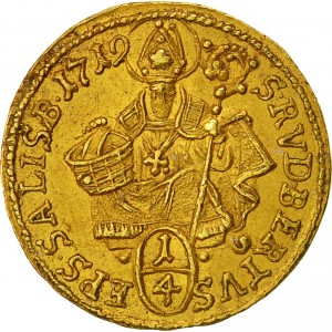 Реверс монеты Зальцбург, ¼ дуката, 1709-1725