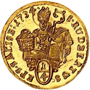 Реверс монеты Зальцбург, ¼ дуката, 1728-1740